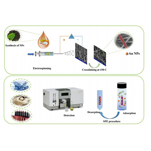 Using PVA/CA/Au NPs electrospun nanofibers as a green nanosorbent to preconcentrate and determine Pb2+ and Cu2+ in rice samples, water sources and cosmetics